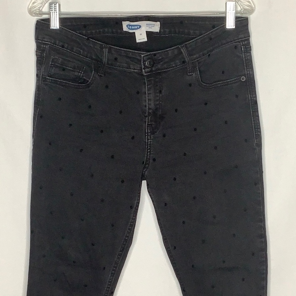 Old Navy Rockstar Swiss Polka Dot Super Skinny Ankle Jeans Size 12